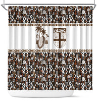 Fiji Bati Shower Curtain Masi-inspired Tapa Pattern