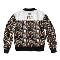 Fiji Bati Sleeve Zip Bomber Jacket Masi-inspired Tapa Pattern