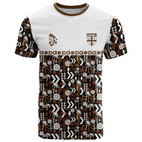 Fiji Bati T Shirt Masi-inspired Tapa Pattern LT9 Brown - Polynesian Pride