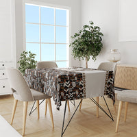 Fiji Bati Tablecloth Masi-inspired Tapa Pattern