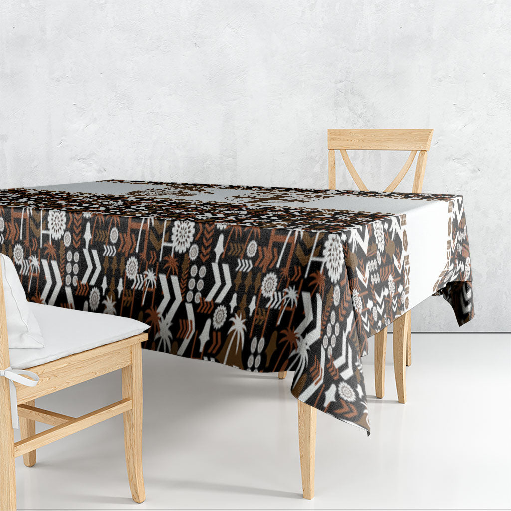 Fiji Bati Tablecloth Masi-inspired Tapa Pattern