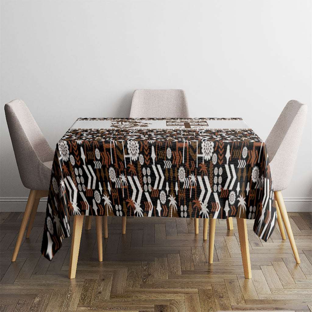 Fiji Bati Tablecloth Masi-inspired Tapa Pattern