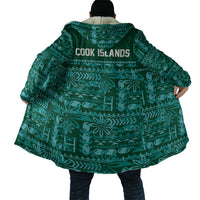 Cook Islands Island Floral Cloak Teal Traditional Kuki's Geometric Pattern LT9 - Polynesian Pride