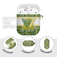 Cook Islands Island Floral AirPods Case Green Traditional Kuki's Geometric Pattern LT9 - Polynesian Pride