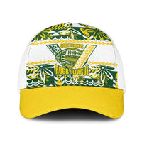 Cook Islands Island Floral Baseball Net Cap Green Traditional Kuki's Geometric Pattern