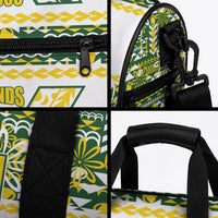 Cook Islands Island Floral Duffle Bag Green Traditional Kuki's Geometric Pattern LT9 - Polynesian Pride