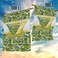 Cook Islands Island Floral Garden Flag Green Traditional Kuki's Geometric Pattern LT9 - Polynesian Pride