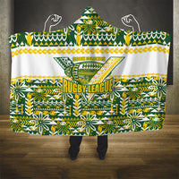 Cook Islands Island Floral Hooded Blanket Green Traditional Kuki's Geometric Pattern LT9 - Polynesian Pride
