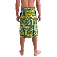 Cook Islands Island Floral Lavalava Green Traditional Kuki's Geometric Pattern LT9 - Polynesian Pride