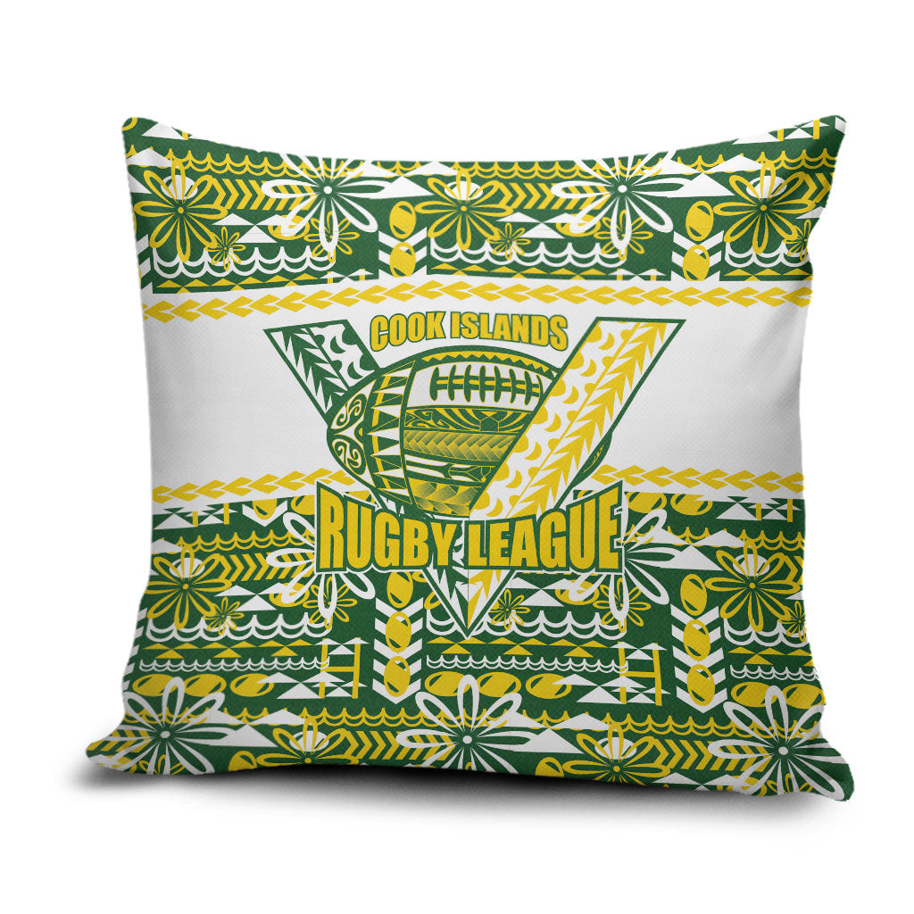 Cook Islands Island Floral Pillow Cover Green Traditional Kuki's Geometric Pattern LT9 Green - Polynesian Pride