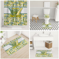 Cook Islands Island Floral Bathroom Set White Traditional Kuki's Geometric Pattern LT9 - Polynesian Pride
