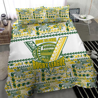 Cook Islands Island Floral Bedding Set White Traditional Kuki's Geometric Pattern LT9 - Polynesian Pride