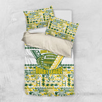 Cook Islands Island Floral Bedding Set White Traditional Kuki's Geometric Pattern LT9 US Twin 172cm x 218cm White - Polynesian Pride