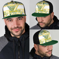 Cook Islands Island Floral Mesh Trucker Cap White Traditional Kuki's Geometric Pattern LT9 - Polynesian Pride