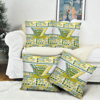 Cook Islands Island Floral Pillow Cover White Traditional Kuki's Geometric Pattern LT9 - Polynesian Pride