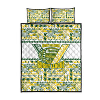 Cook Islands Island Floral Quilt Bed Set White Traditional Kuki's Geometric Pattern LT9 - Polynesian Pride