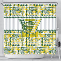 Cook Islands Island Floral Shower Curtain White Traditional Kuki's Geometric Pattern LT9 - Polynesian Pride