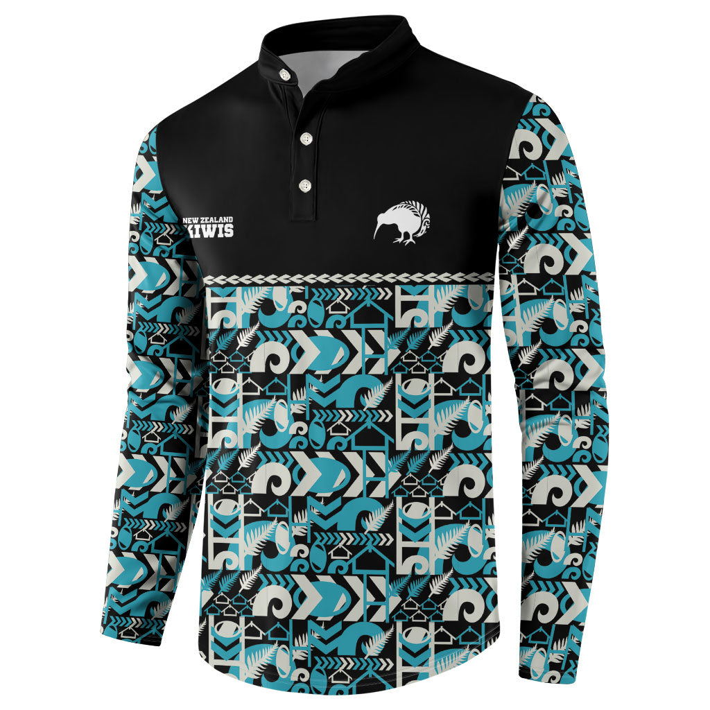 Aotearoa New Zealand Kiwis Tima Riki Motu Button Sweatshirt LT9 - Polynesian Pride