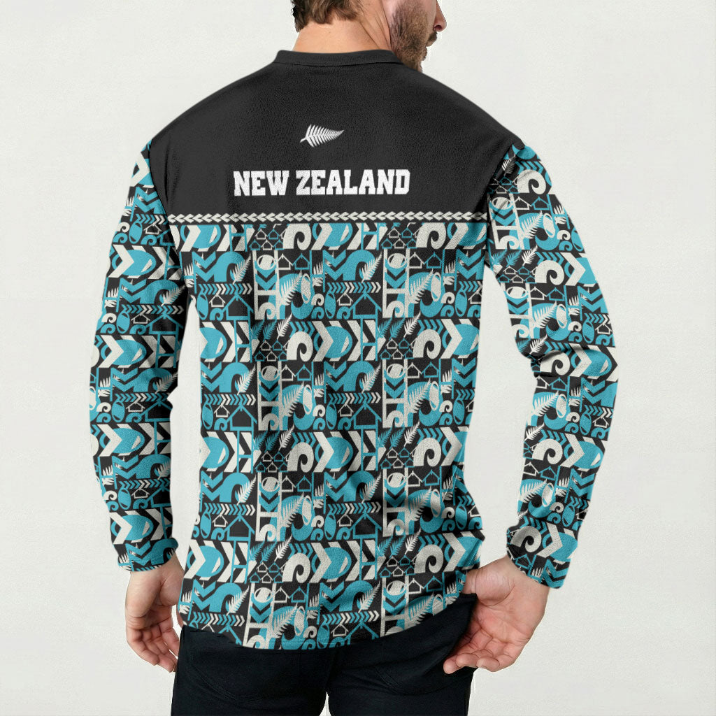 Aotearoa New Zealand Kiwis Tima Riki Motu Button Sweatshirt LT9 - Polynesian Pride