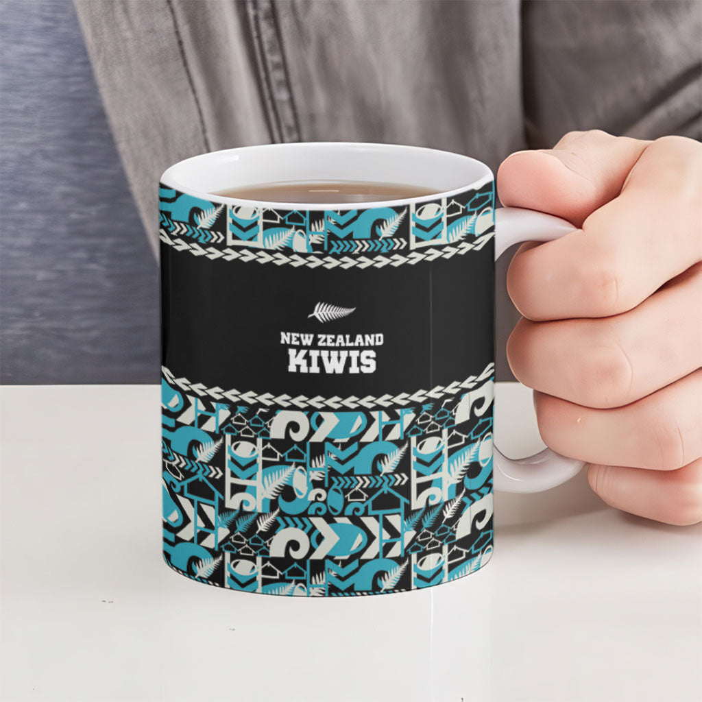 Aotearoa New Zealand Kiwis Tima Riki Motu Ceramic Mug LT9 - Polynesian Pride
