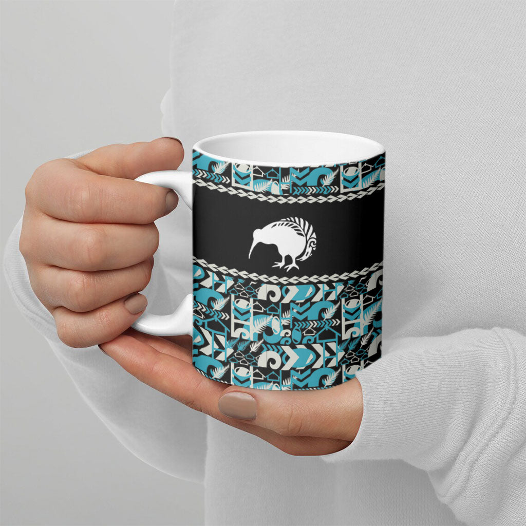 Aotearoa New Zealand Kiwis Tima Riki Motu Ceramic Mug LT9 - Polynesian Pride