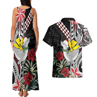 Hawaii Monk Seal Santa Couples Matching Tank Maxi Dress and Hawaiian Shirt Hibiscus Kakau Pattern Mele Kalikimaka LT9 - Polynesian Pride