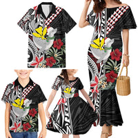 Hawaii Monk Seal Santa Family Matching Mermaid Dress and Hawaiian Shirt Hibiscus Kakau Pattern Mele Kalikimaka LT9 - Polynesian Pride
