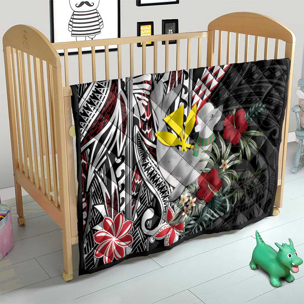 Hawaii Monk Seal Santa Quilt Hibiscus Kakau Pattern Mele Kalikimaka LT9 - Polynesian Pride