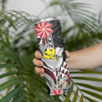 Hawaii Monk Seal Santa Skinny Tumbler Hibiscus Kakau Pattern Mele Kalikimaka LT9 - Polynesian Pride