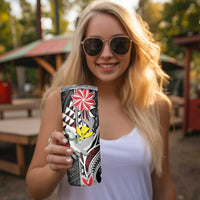 Hawaii Monk Seal Santa Skinny Tumbler Hibiscus Kakau Pattern Mele Kalikimaka LT9 - Polynesian Pride