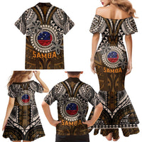 Samoa Warrior Family Matching Mermaid Dress and Hawaiian Shirt The Mighty Samoan Warrior Spirit LT9 - Polynesian Pride