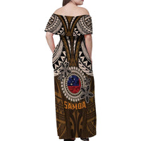 Samoa Warrior Family Matching Off Shoulder Maxi Dress and Hawaiian Shirt The Mighty Samoan Warrior Spirit LT9 - Polynesian Pride