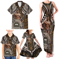 Samoa Warrior Family Matching Tank Maxi Dress and Hawaiian Shirt The Mighty Samoan Warrior Spirit LT9 - Polynesian Pride
