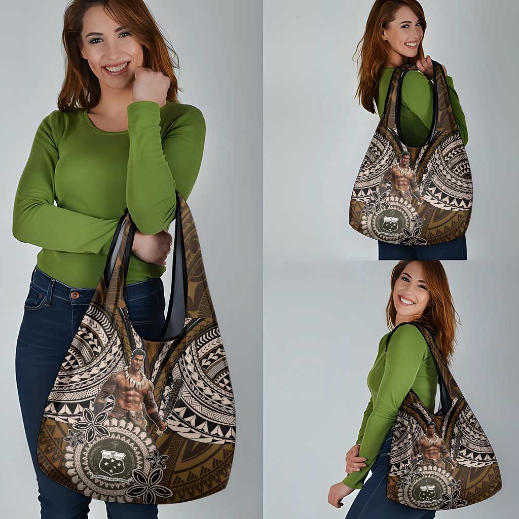 Samoa Warrior Grocery Bag The Mighty Samoan Warrior Spirit