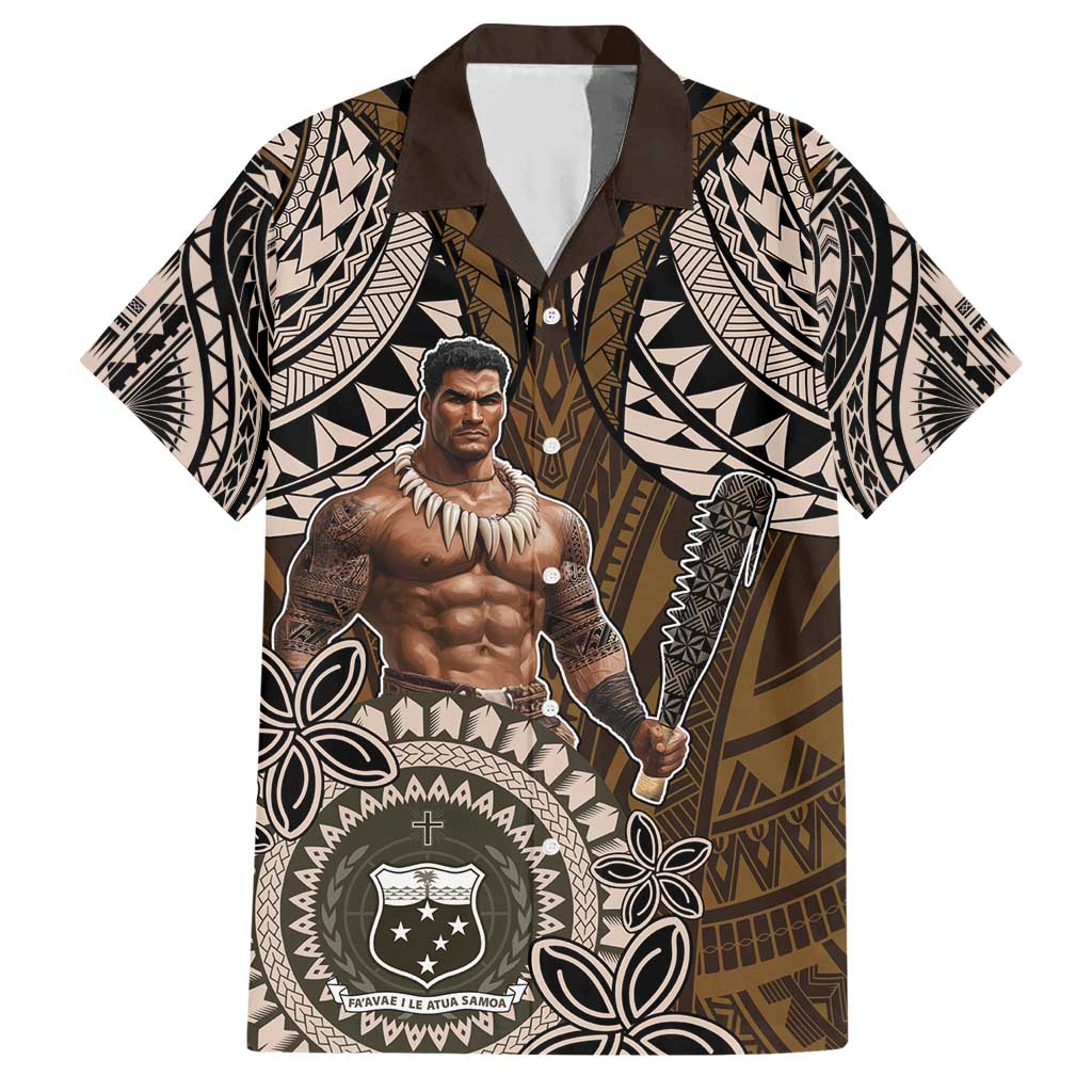 Samoa Warrior Hawaiian Shirt The Mighty Samoan Warrior Spirit LT9 Black - Polynesian Pride