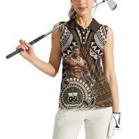 Samoa Warrior Women Sleeveless Polo Shirt The Mighty Samoan Warrior Spirit LT9 - Polynesian Pride