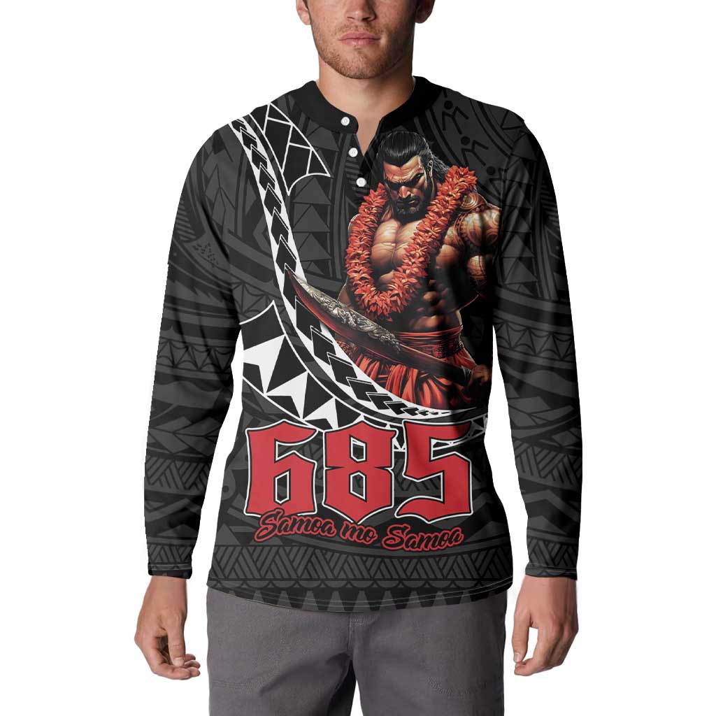 Samoan Pride Polynesian Tribal Warrior Button Sweatshirt 685 Samoa Mo Samoa