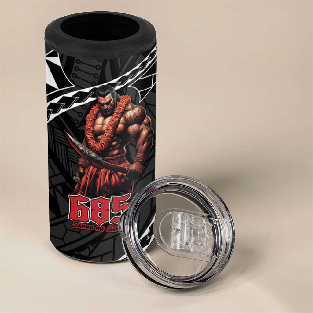Samoan Pride Polynesian Tribal Warrior 4 in 1 Can Cooler Tumbler 685 Samoa Mo Samoa