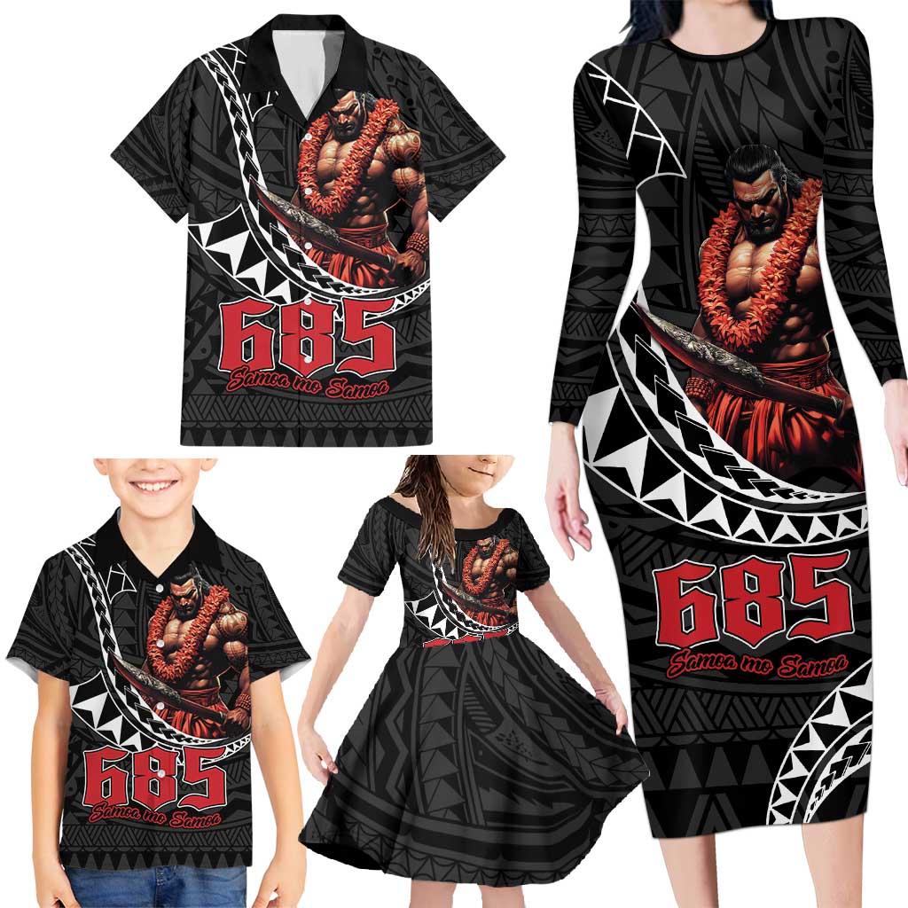 Samoan Pride Polynesian Tribal Warrior Family Matching Long Sleeve Bodycon Dress and Hawaiian Shirt 685 Samoa Mo Samoa LT9 - Polynesian Pride
