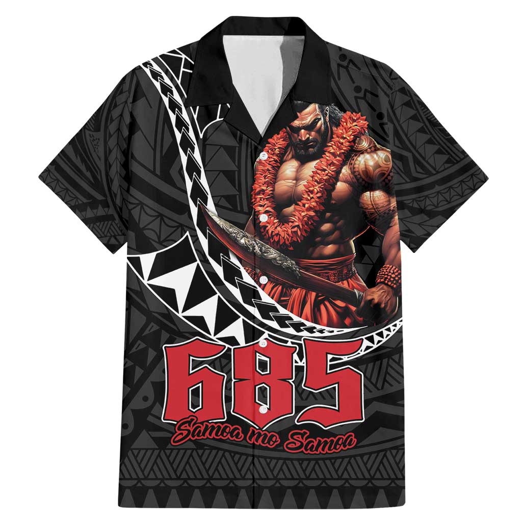 Samoan Pride Polynesian Tribal Warrior Family Matching Mermaid Dress and Hawaiian Shirt 685 Samoa Mo Samoa LT9 Dad's Shirt - Short Sleeve Black - Polynesian Pride