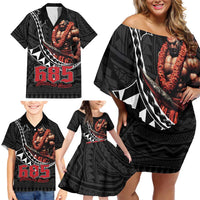 Samoan Pride Polynesian Tribal Warrior Family Matching Off Shoulder Short Dress and Hawaiian Shirt 685 Samoa Mo Samoa LT9 - Polynesian Pride