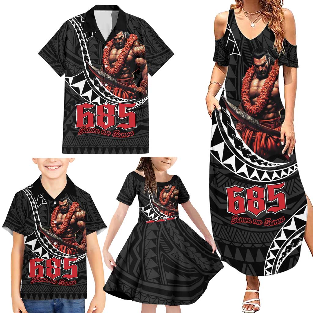 Samoan Pride Polynesian Tribal Warrior Family Matching Summer Maxi Dress and Hawaiian Shirt 685 Samoa Mo Samoa LT9 - Polynesian Pride