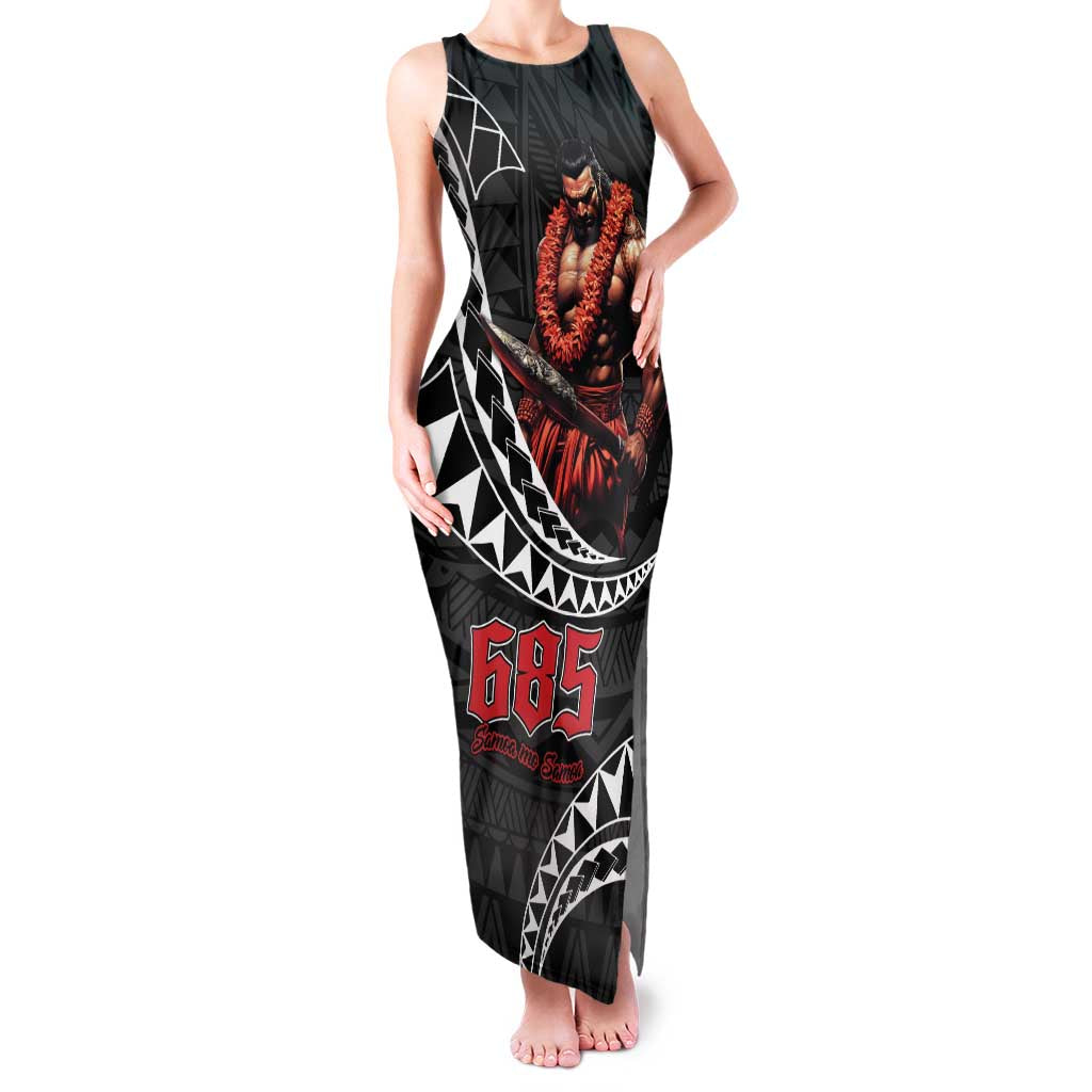 Samoan Pride Polynesian Tribal Warrior Family Matching Tank Maxi Dress and Hawaiian Shirt 685 Samoa Mo Samoa LT9 Mom's Dress Black - Polynesian Pride