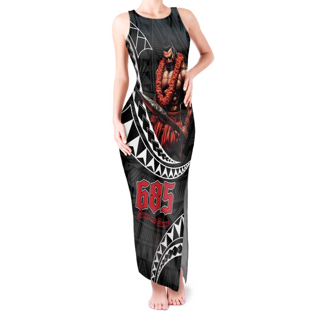Samoan Pride Polynesian Tribal Warrior Tank Maxi Dress 685 Samoa Mo Samoa LT9 Women Black - Polynesian Pride