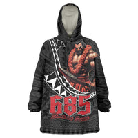 Samoan Pride Polynesian Tribal Warrior Wearable Blanket Hoodie 685 Samoa Mo Samoa LT9 One Size Black - Polynesian Pride