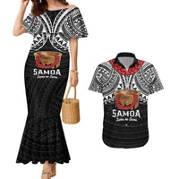 Samoan Tanoa Kava Bowl Ula Fala Couples Matching Mermaid Dress and Hawaiian Shirt Polynesian Tribal Vibe LT9 Brown - Polynesian Pride