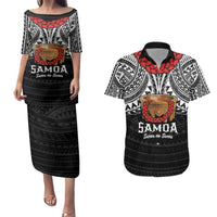 Samoan Tanoa Kava Bowl Ula Fala Couples Matching Puletasi and Hawaiian Shirt Polynesian Tribal Vibe LT9 Brown - Polynesian Pride