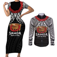 Samoan Tanoa Kava Bowl Ula Fala Couples Matching Short Sleeve Bodycon Dress and Long Sleeve Button Shirt Polynesian Tribal Vibe LT9 Brown - Polynesian Pride