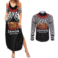 Samoan Tanoa Kava Bowl Ula Fala Couples Matching Summer Maxi Dress and Long Sleeve Button Shirt Polynesian Tribal Vibe LT9 Brown - Polynesian Pride