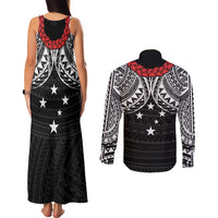 Samoan Tanoa Kava Bowl Ula Fala Couples Matching Tank Maxi Dress and Long Sleeve Button Shirt Polynesian Tribal Vibe LT9 - Polynesian Pride
